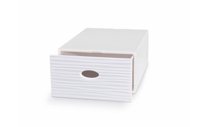 Wave cassetti bianco in acrilico 40x28x15 cm--Bianco-Polistirene-15 cmx40 cm
