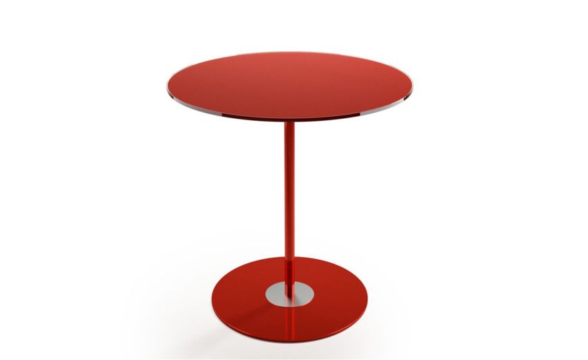 Glass tavolino Dallia rotondo rosso h48 cm--Rosso-Vetro Glass tavolino Dallia rotondo rosso h48 cm--Rosso-Vetro