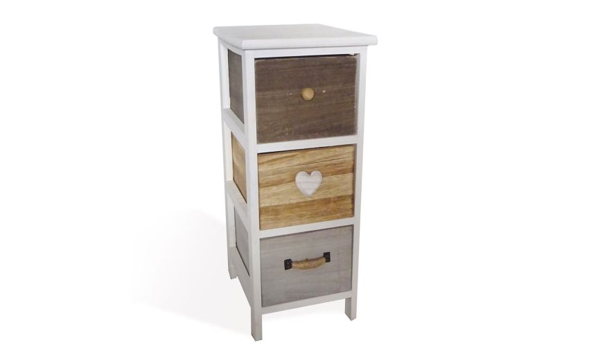Country cassettiera 3 cassetti in legno-3 cassetti assortiti
