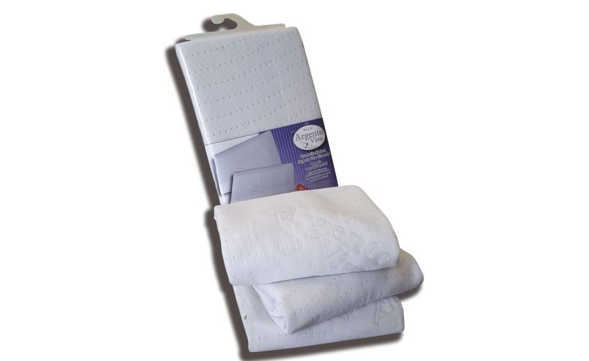 Set 2 copriguanciali in filo d'argento Argentovivo- --95% Poliestere;2% Filo d'Argento-50 cmx80 cm Set 2 copriguanciali in filo d'argento Argentovivo- --95% Poliestere;2% Filo d'Argento-50 cmx80 cm