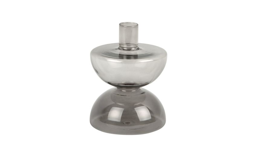 Diabolo porta candela in vetro trasparente nero Ø10 cm--Nero-Vetro Diabolo porta candela in vetro trasparente nero Ø10 cm--Nero-Vetro
