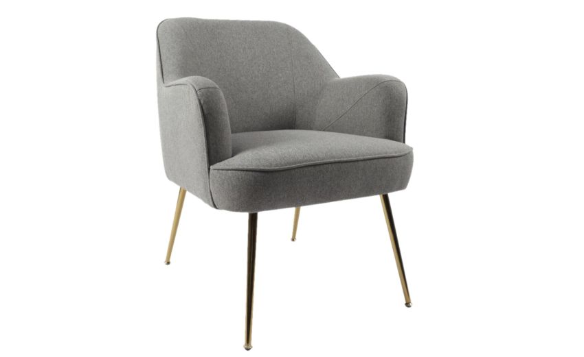 Marta poltrona in tessuto antracite e gamba oro- -Grigio scuro-Tessuto-80 cmx65 cm Marta poltrona in tessuto antracite e gamba oro- -Grigio scuro-Tessuto-80 cmx65 cm