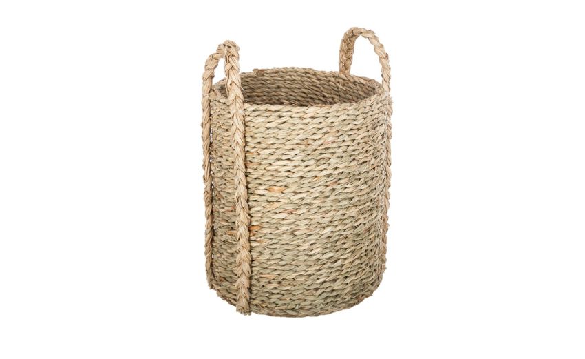 Round cesta tonda vimini con manici Ø21x25 cm - -Beige-Fibra naturale Round cesta tonda vimini con manici Ø21x25 cm - -Beige-Fibra naturale