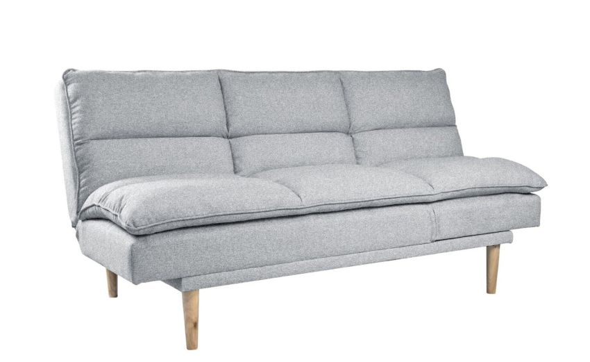 Soft divano letto in tessuto grigio-Con meccanismo clic-clac-Grigio-Tessuto-87 cmx168 cm