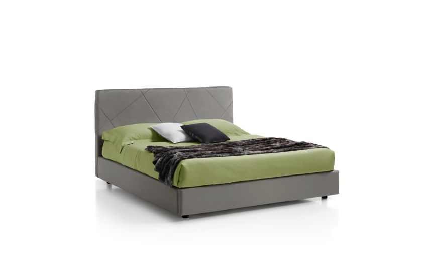 Tom letto matrimoniale contenitore comfort antracite-In similpelle Tom letto matrimoniale contenitore comfort antracite-In similpelle