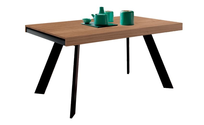 Favignana tavolo allungabile noce biondo-Con piano in pannello melaminico-Legno scuro-Pannello-76 Favignana tavolo allungabile noce biondo-Con piano in pannello melaminico-Legno scuro-Pannello-76