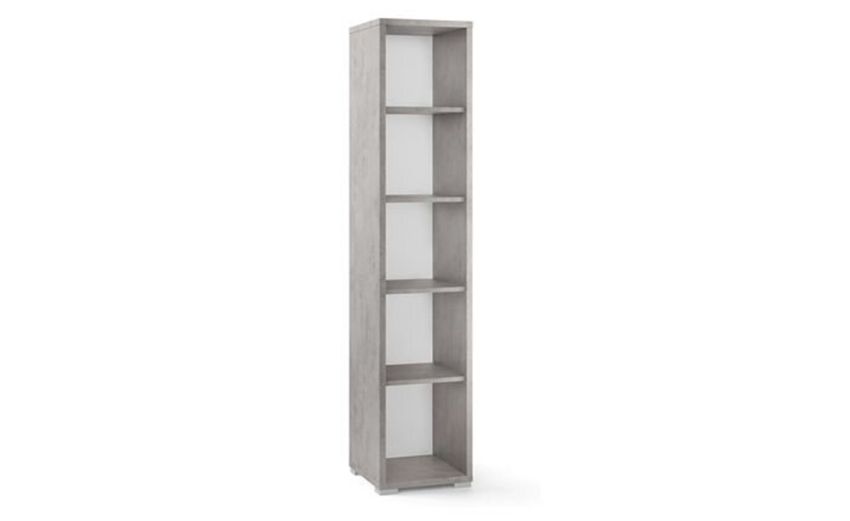 Think colonna a giorno 5 vani colore cemento-Misure L39 x P41 x H182  cm-Grigio-Melaminico-182 cmx39 cm