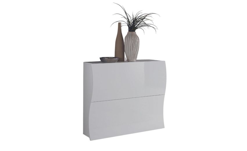Flow scarpiera 2 ribalte in pannello bianco lucido--Bianco-Pannello-81.5 cmx101 cm