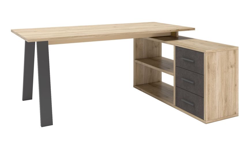 Beta scrivania angolare rovere scuro 180 cm-3 cassetti Beta scrivania angolare rovere scuro 180 cm-3 cassetti