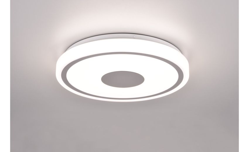 Bunda plafoniera LED bordo cromo Ø35 cm--Bianco-Metallo