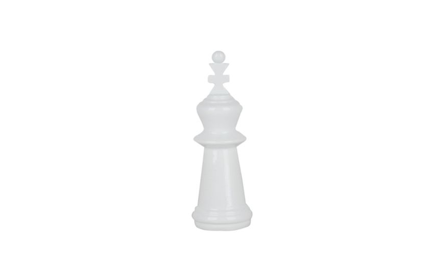 Scacco Re oggetto decorativo bianco H25 cm- -Bianco-Resina Scacco Re oggetto decorativo bianco H25 cm- -Bianco-Resina