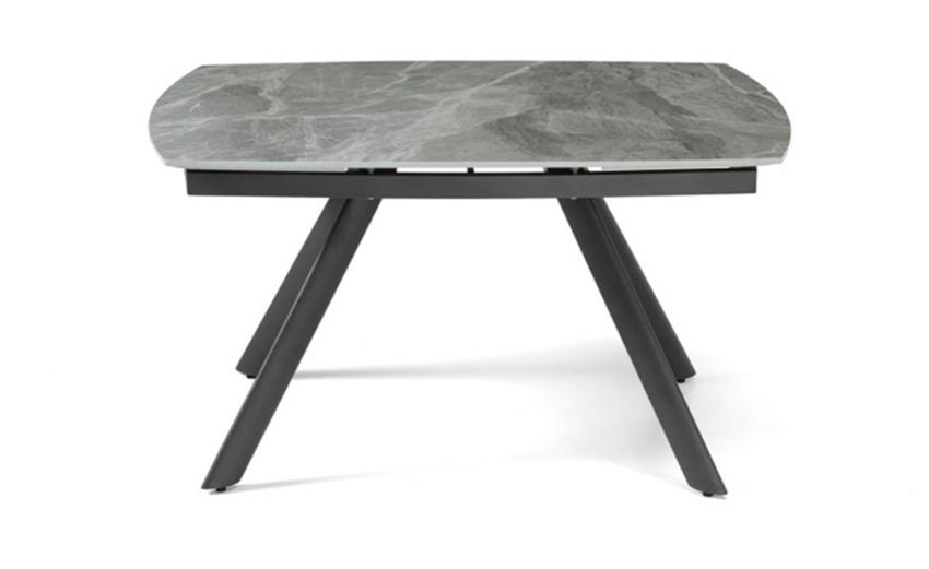 Eliseo tavolo allungabile grigio-Con piano in pietra sintetica grigio lucido effetto marmo-Grigio scuro-Pietra-76 cmx140 cm Eliseo tavolo allungabile grigio-Con piano in pietra sintetica grigio lucido effetto marmo-Grigio scuro-Pietra-76 cmx140 cm