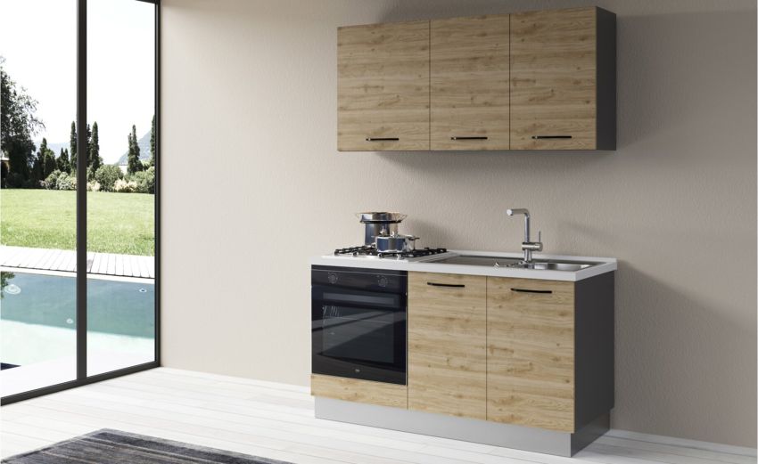 Gilda cucina 150 cm colore rovere cadiz -2 elettrodomestici--Pannello-216 cmx150 cm Gilda cucina 150 cm colore rovere cadiz -2 elettrodomestici--Pannello-216 cmx150 cm
