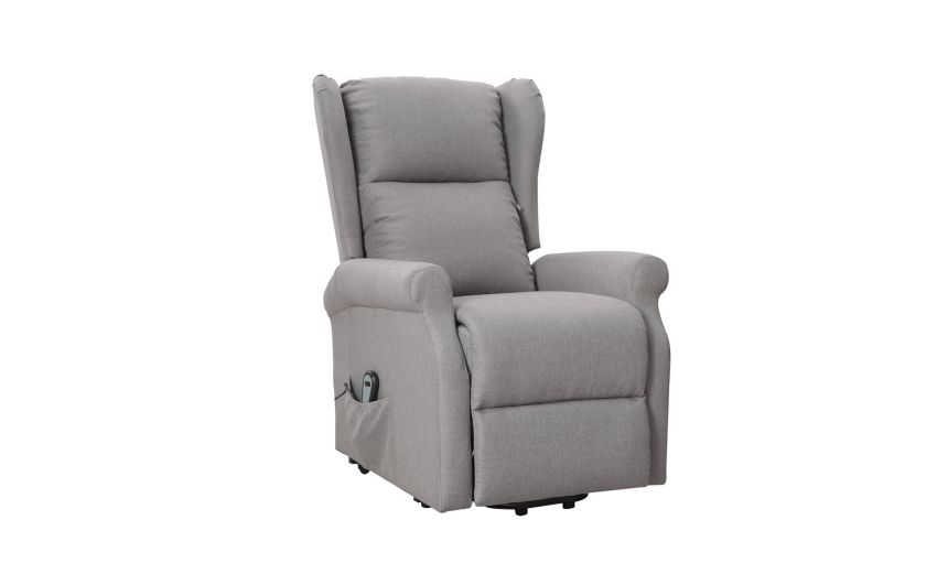 Monia poltrona relax in tessuto tortora-Seduta relax elettrico con alzapersona-Tortora-Tessuto-109 cmx72 cm