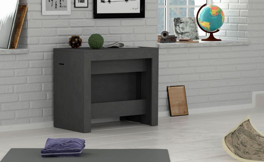 Handy consolle allungabile spatolato ardesia-Consolle allungabile Handy consolle allungabile spatolato ardesia-Consolle allungabile