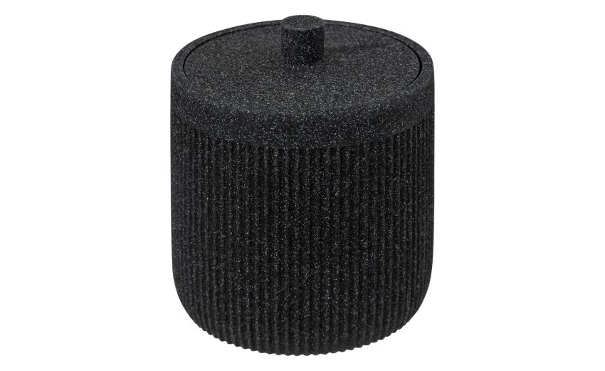 Onyx contenitore con coperchio in poliresina nero--Nero-Poliresina