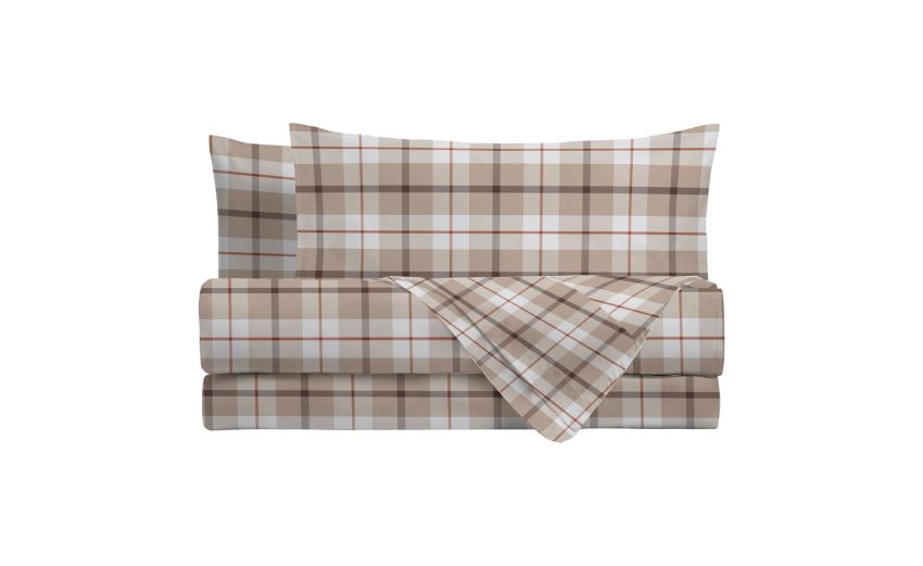 Chardonnay completo letto matrimoniale tartan ruggine--Multicolore-100% Cotone-Matrimoniale Chardonnay completo letto matrimoniale tartan ruggine--Multicolore-100% Cotone-Matrimoniale