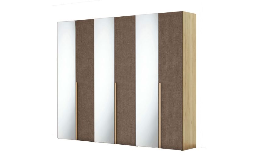 Laura armadio 6 ante battenti rovere e portland con specchi-In pannello nobiliato-Legno naturale-Pannello-238 cmx258 cm Laura armadio 6 ante battenti rovere e portland con specchi-In pannello nobiliato-Legno naturale-Pannello-238 cmx258 cm