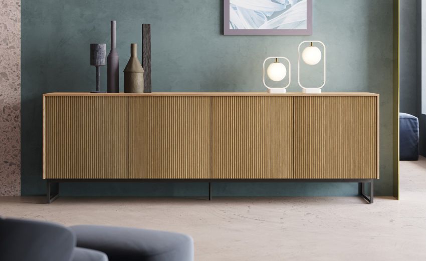 Perugia madia 4 ante in legno colore rovere chiaro e noce canaletto--Legno-Nobiliato-80 cmx240 cm Perugia madia 4 ante in legno colore rovere chiaro e noce canaletto--Legno-Nobiliato-80 cmx240 cm