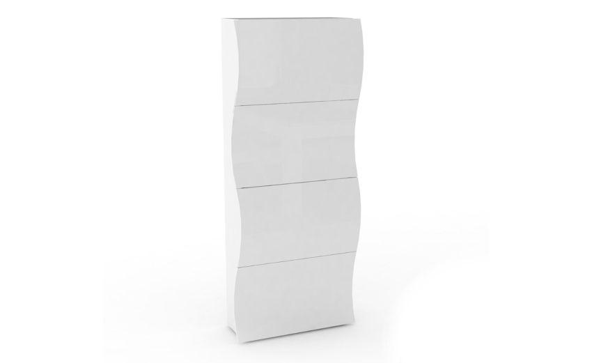Flow scarpiera 4 ribalte in pannello bianco lucido--Bianco-Pannello-161.4 cmx71 cm Flow scarpiera 4 ribalte in pannello bianco lucido--Bianco-Pannello-161.4 cmx71 cm