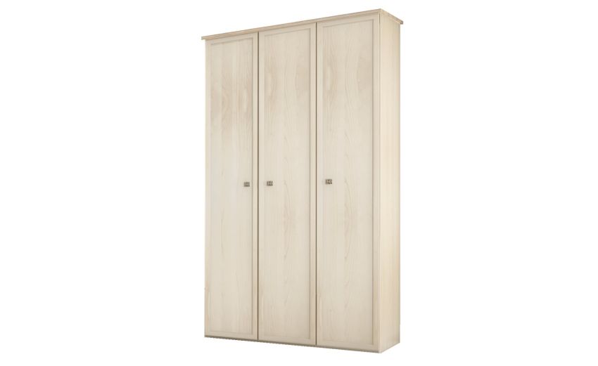 Susy armadio 3 ante battenti betulla e legno naturale-In pannello ecologico certificato-Legno naturale-Pannello ecologico-241 cmx130 cm