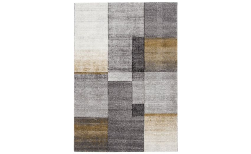 Golden Timelapse tappeto geometrico grigio e ocra 160x230 cm--Giallo-Polipropilene-230 cmx160 cm