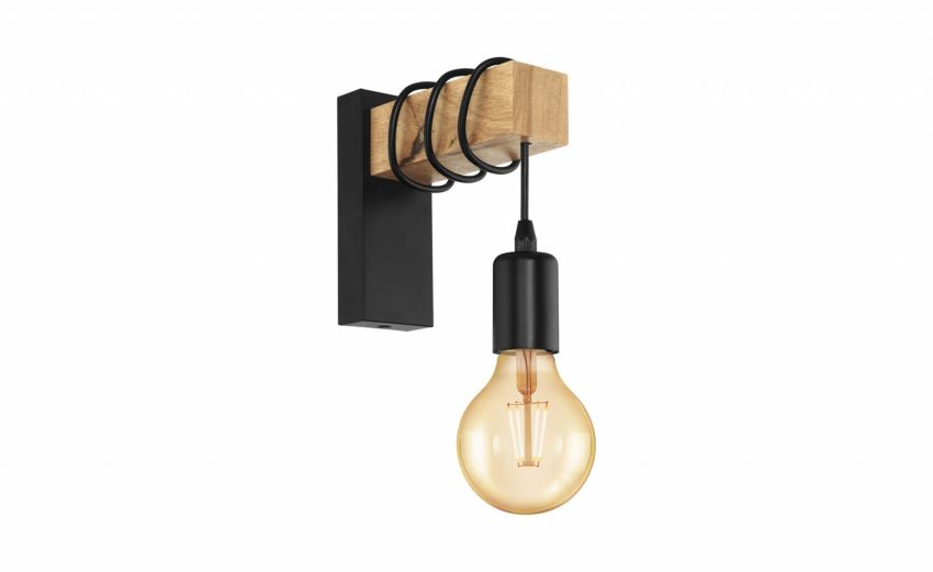 Townshend applique da parete in legno e metallo- -Nero-Legno-21 Townshend applique da parete in legno e metallo- -Nero-Legno-21