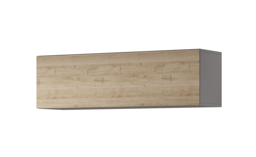 Gilda pensile 1 anta a vasistas rovere cadiz L120 cm-Struttura colore titanio-Legno naturale-Pannello-36 cmx120 cm Gilda pensile 1 anta a vasistas rovere cadiz L120 cm-Struttura colore titanio-Legno naturale-Pannello-36 cmx120 cm