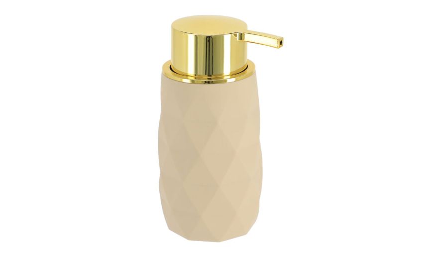 Chic dispenser beige e oro a rombi H14 cm- -Beige-Poliresina Chic dispenser beige e oro a rombi H14 cm- -Beige-Poliresina