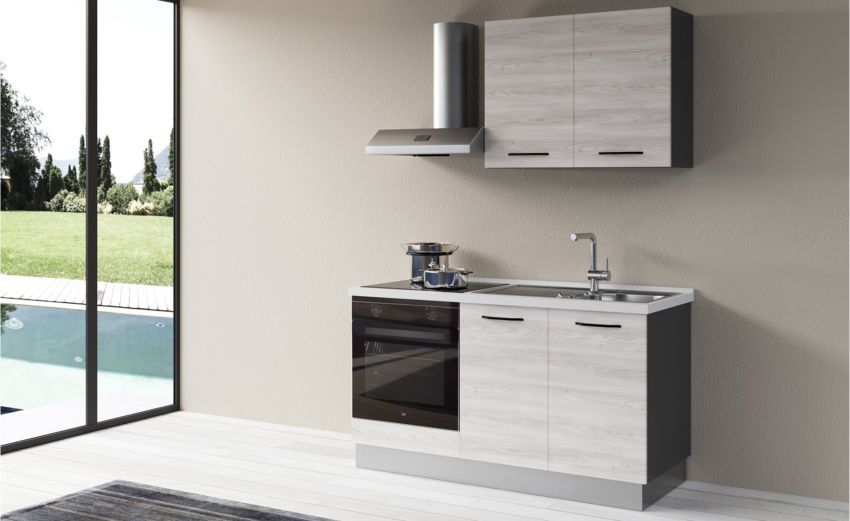 Gilda cucina 150 cm colore frassino ghiaccio-2 elettrodomestici Gilda cucina 150 cm colore frassino ghiaccio-2 elettrodomestici