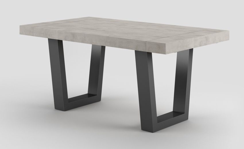Dual tavolo in pannello nobilitato colore cemento chiaro L140/220 cm-Le braccia di allungamento in legno di faggio-Grigio-Nobilitato-76 cmx140 cm Dual tavolo in pannello nobilitato colore cemento chiaro L140/220 cm-Le braccia di allungamento in legno di faggio-Grigio-Nobilitato-76 cmx140 cm