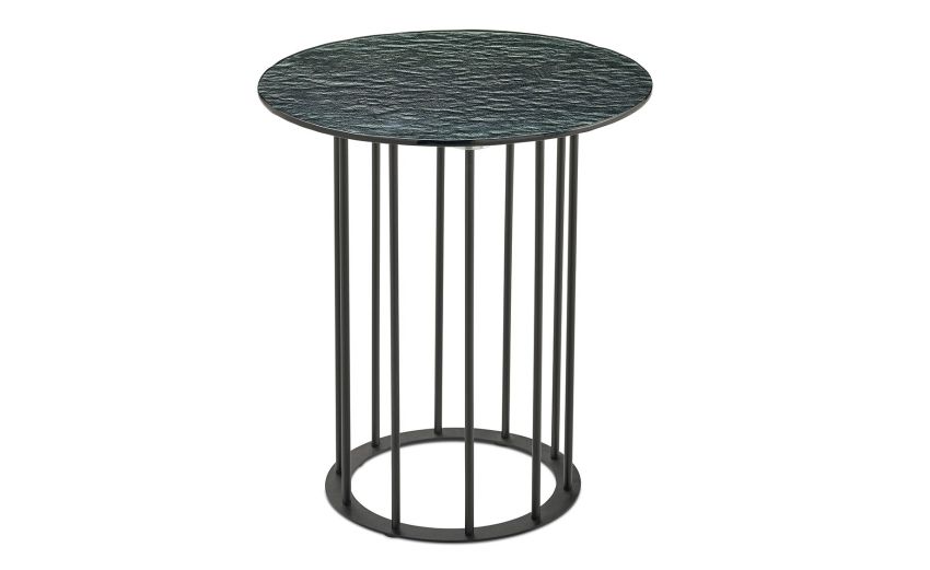 Chic tavolino rotondo Ø 45 metallo nero e piano grigio martellato--Grigio-Metallo-50 cmx45 cm Chic tavolino rotondo Ø 45 metallo nero e piano grigio martellato--Grigio-Metallo-50 cmx45 cm