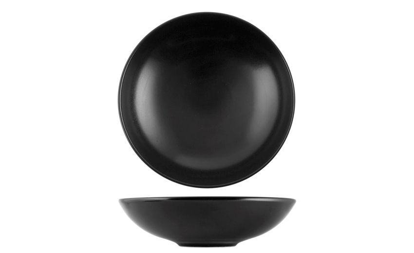 Denver piatto fondo in gres nero Ø20 cm- -Nero-Gres Denver piatto fondo in gres nero Ø20 cm- -Nero-Gres