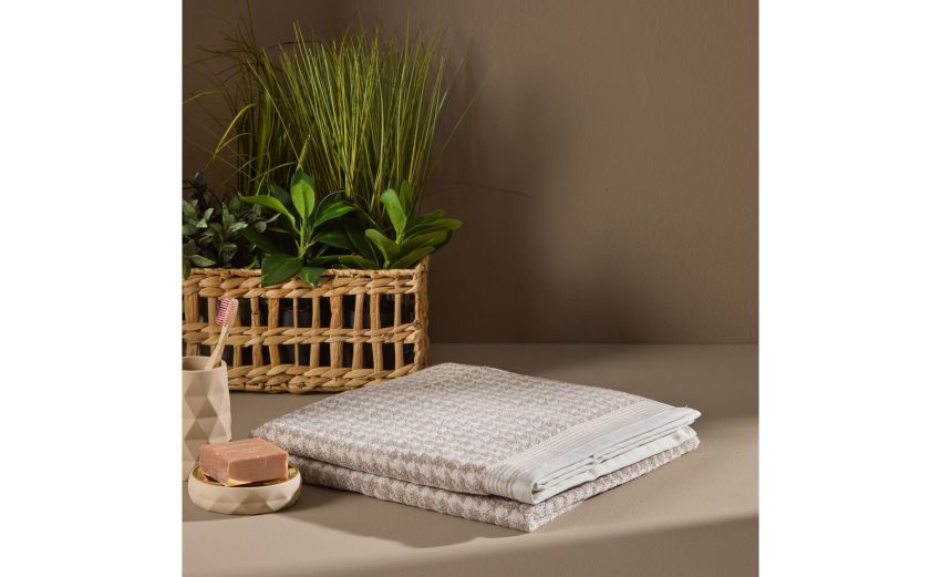Pied Poule telo bagno beige 70x140 cm--Beige-100% Cotone-140 cmx70 cm Pied Poule telo bagno beige 70x140 cm--Beige-100% Cotone-140 cmx70 cm