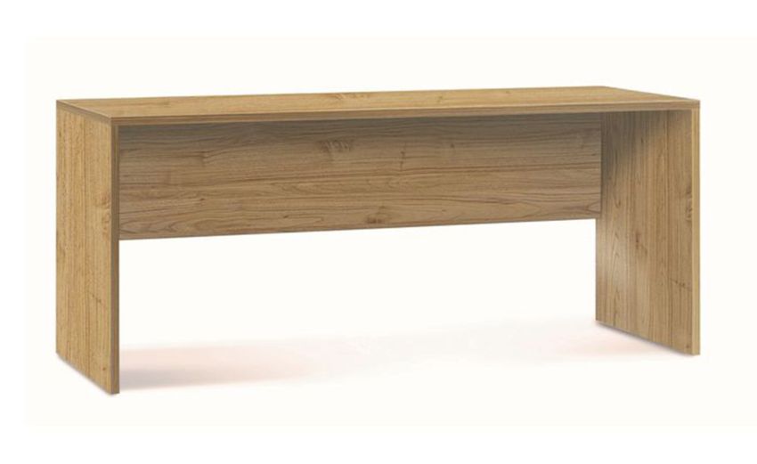 Work scrivania ufficio colore noce-Misure L180 x P69 x H76  cm-Legno-Melaminico-76 cmx180 cm