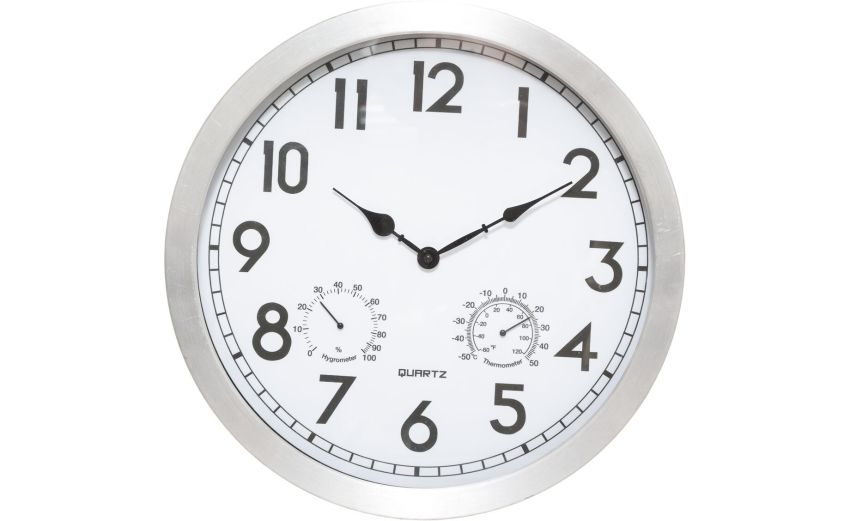 Alo orologio classico in metallo silver Ã˜40 cm- -Argento-Metallo