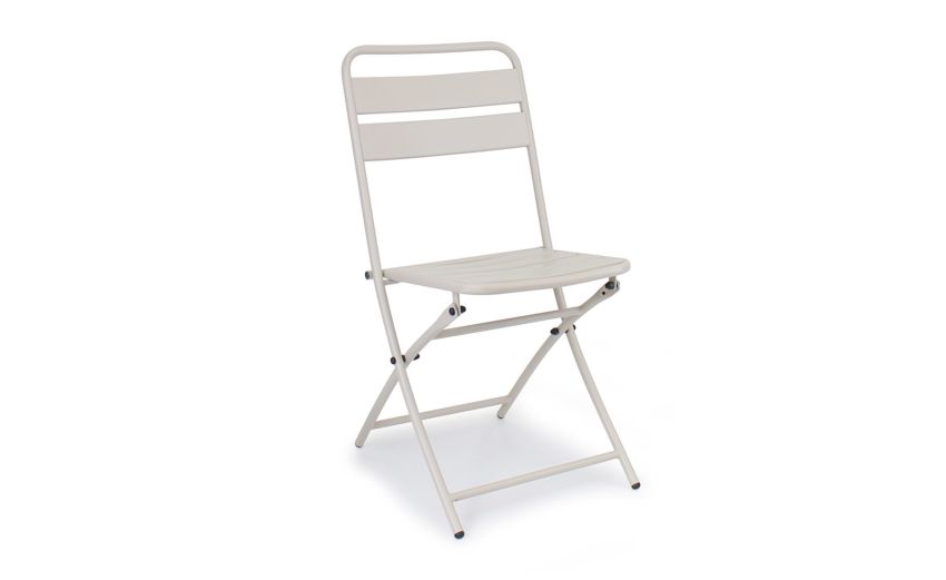 Levanto sedia in ferro crema-Pieghevole-Beige-Ferro-85 cmx44 cm