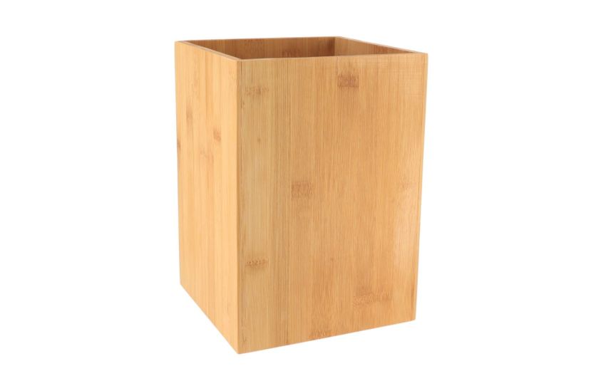 Cestino rifiuti rettangolare in bamboo naturale- -Legno naturale-Bamboo-26 cmx19 cm