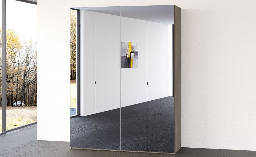 Mia armadio 4 ante battenti specchiate olmo delicato-In pannello nobilitato-Legno naturale-Nobilitato-238 cmx161 cm Mia armadio 4 ante battenti specchiate olmo delicato-In pannello nobilitato-Legno naturale-Nobilitato-238 cmx161 cm