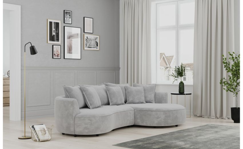 Chic divano 3 posti con penisola grigio chiaro--Grigio-Tessuto-66 cmx287 cm Chic divano 3 posti con penisola grigio chiaro--Grigio-Tessuto-66 cmx287 cm