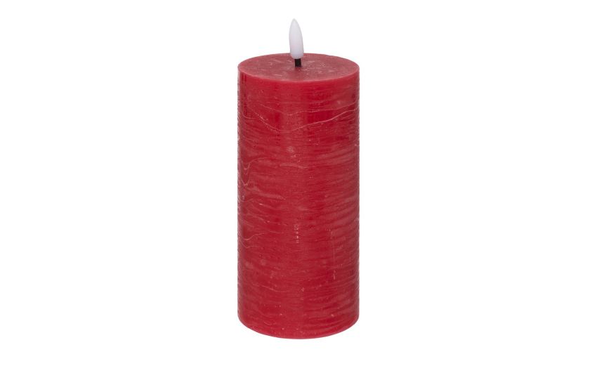 Candela in cera con fiamma led rossa h17 Candela in cera con fiamma led rossa h17