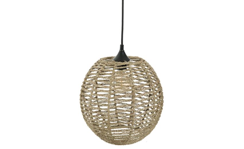 Boule sospensione in acciaio naturale E27 40W--Legno naturale-Fibra naturale Boule sospensione in acciaio naturale E27 40W--Legno naturale-Fibra naturale