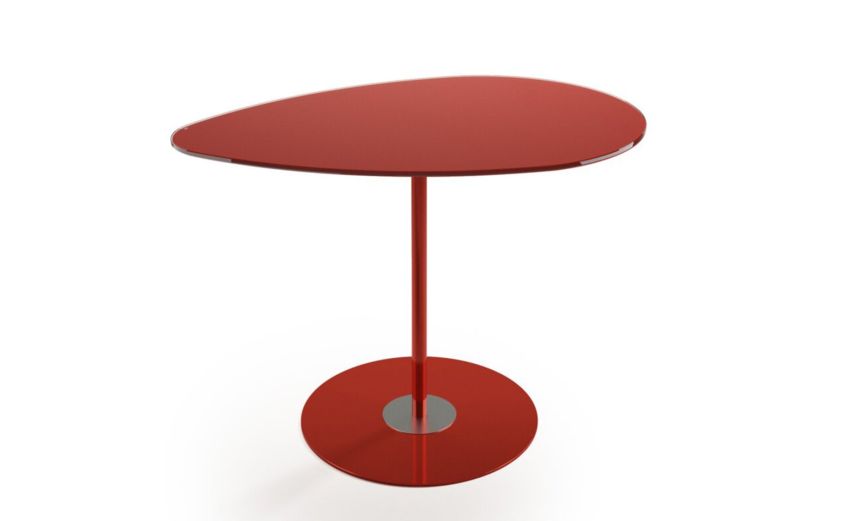 Glass tavolino Dallia a goccia rosso h48 cm--Rosso-Vetro-48 cmx40 cm