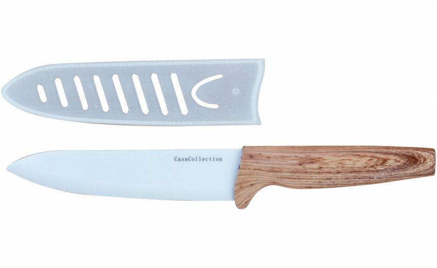 Wood coltello da chef lama in ceramica 15 cm- -Legno naturale-Ceramica Wood coltello da chef lama in ceramica 15 cm- -Legno naturale-Ceramica