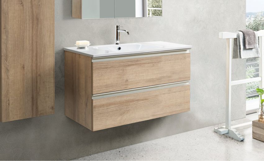 Like-Base lavabo rovere-Legno naturale-Melaminico-52 cmx101 cm Like-Base lavabo rovere-Legno naturale-Melaminico-52 cmx101 cm