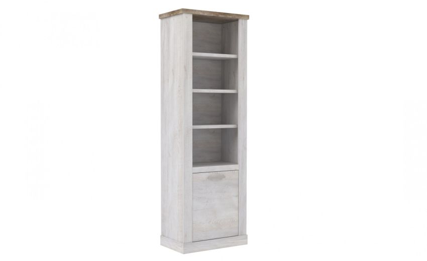 Volterra libreria in laminato bianco e rovere H212 cm-4 vani e 1 cassetto-Legno bianco-Laminato-212 cmx71 Volterra libreria in laminato bianco e rovere H212 cm-4 vani e 1 cassetto-Legno bianco-Laminato-212 cmx71