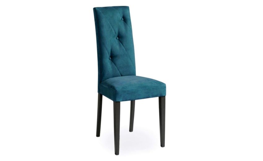 Ambra sedia imbottita rivestita in velluto celeste-Struttura in legno di faggio laccato-Azzurro-Tessuto-101 cmx46 cm Ambra sedia imbottita rivestita in velluto celeste-Struttura in legno di faggio laccato-Azzurro-Tessuto-101 cmx46 cm
