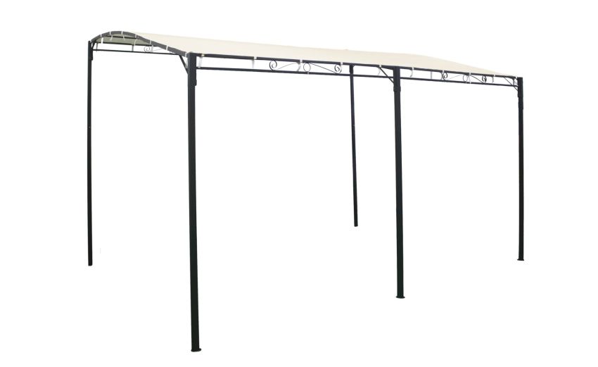 Stromboli gazebo pergola 5 pali ecrù--Beige-Acciaio-240 cmx400 cm