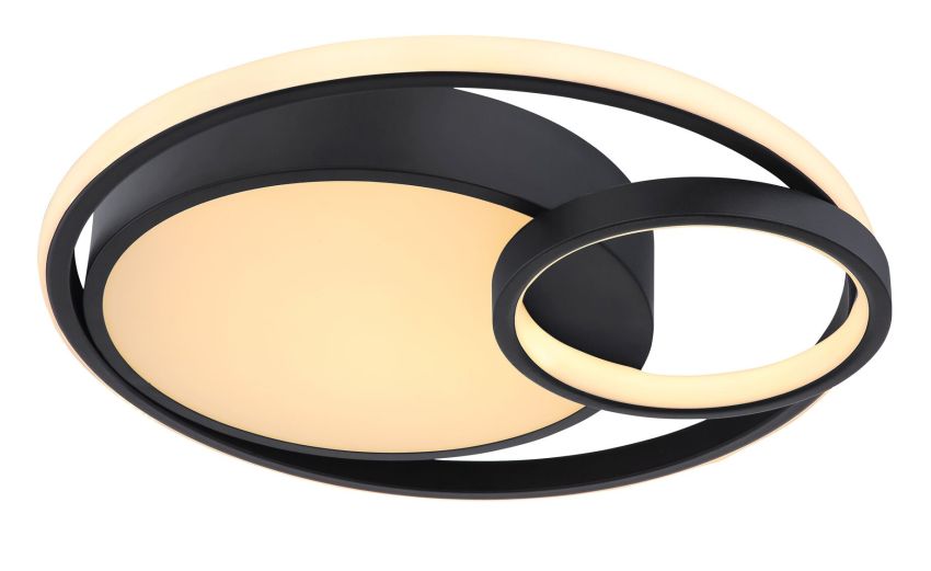 Kamilla plafoniera LED in metalo nero nero satinato Ø40 cm--Nero-Metallo