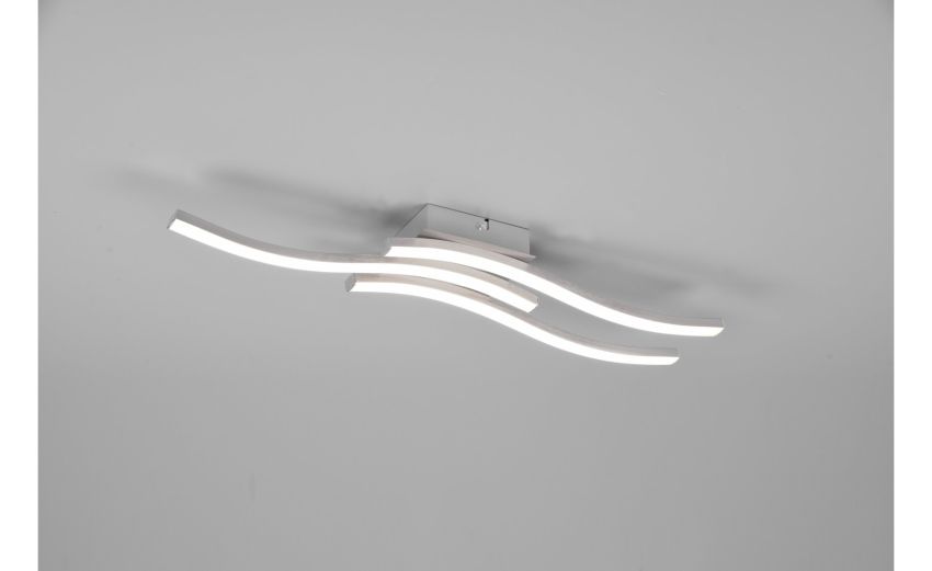 Route plafoniera LED cromo satinato--Cromo-Metallo-7 cmx56 cm Route plafoniera LED cromo satinato--Cromo-Metallo-7 cmx56 cm
